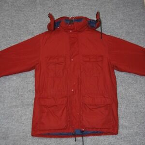 Vintage Eddie Bauer Goose Down Parka Mens M Red Good Hooded Heavy Jacket